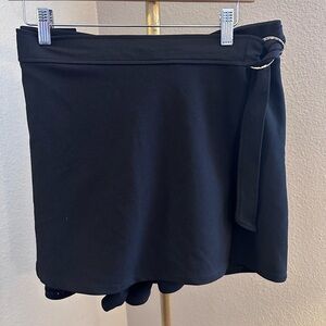 H&M Black Skort with Side Tie Accent